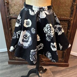 MSGM Black‎ and White Floral Skater Skirt 42
